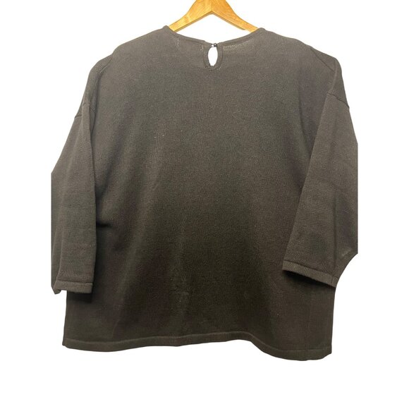 Jacque & KoKo Black Sequin Ornament Sweater Womens Plus Size 26/28 Vintage - Picture 6 of 16